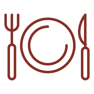 Home 9 plate and silverware icon