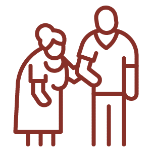 Home 8 caregiver helping senior icon