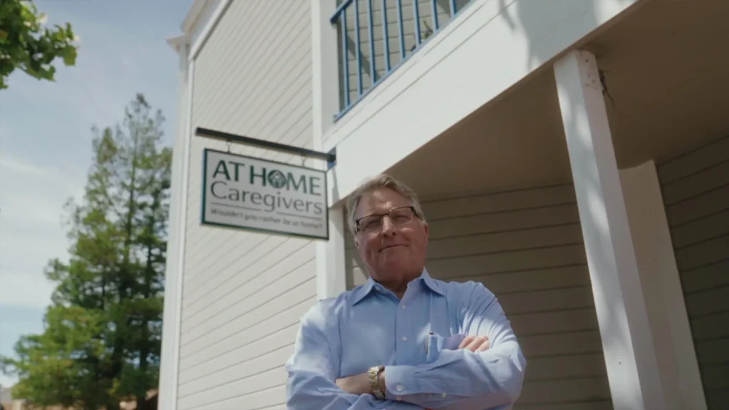 Peter Rubens, founder of At Home Caregivers, outside the office