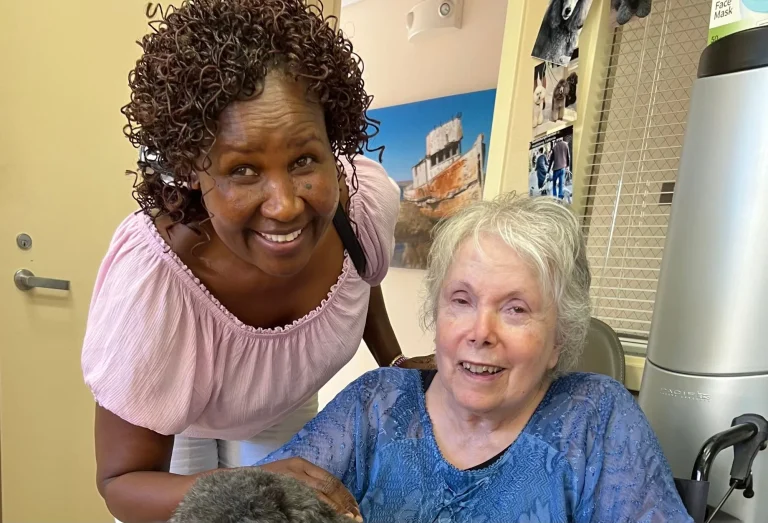 An At Home Caregivers caregiver with a client
